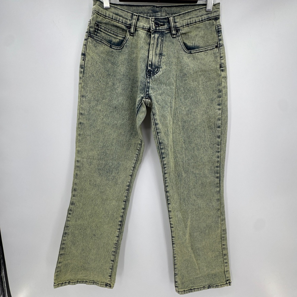 DG2 Diane Gilman‎ Jeans Women 8P Green Acid Wash High Rise Cropped Petite